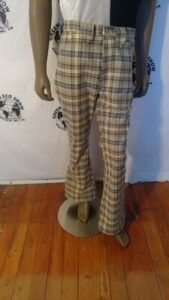 Mens Plaid Western Pants 34 bells