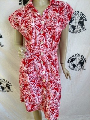 Womens Dress Red White Button up M