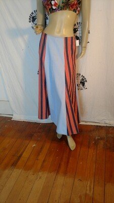 Denim Patchwork Skirt  W 30" M