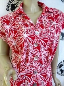 Womens Dress Red White Button up M