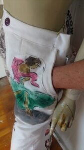 Womens High waisted Patchwork Pants 30' X 30 