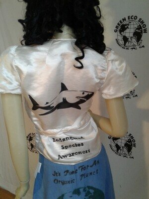 Hermans Hemp Silk Satin  Endangered Wrap top Med