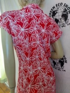 Womens Dress Red White Button up M