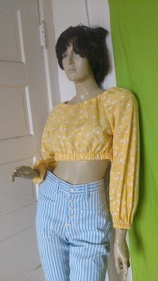 Crop Top Yellow Kitty M
