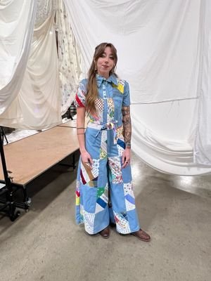 Patchwork Quilt Jumpsuit  Lined S