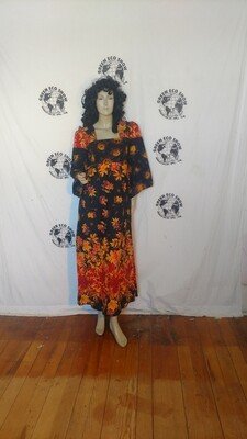 Fall border Print Leaf Dress S 6 