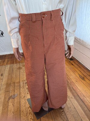 Mens Check Wide Leg Pants 32"