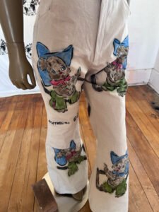 Mens Cowboy Dog Jeans 36 Canvas