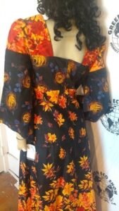 Fall border Print Leaf Dress S 6 