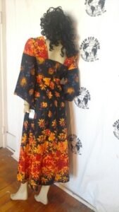 Fall border Print Leaf Dress S 6 