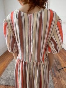 Striped Prairie Dress L -XL 32W Coton Ticking
