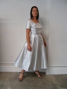 Silver Lamee Party dress M with rhinestones