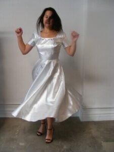 Silver Lamee Party dress M with rhinestones