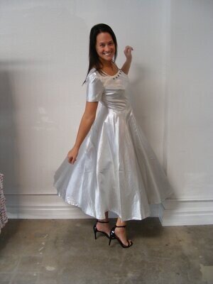 Silver Lamee Party dress M with rhinestones