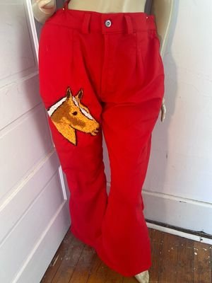 Women's Embroidered Moss Sticht  Horse Pants XL 38" W
