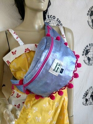 blue Hemp Silk Fanny Pack