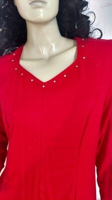 Raw Red Silk Dress Hermans S -Med