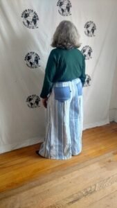 Womens Striped Bell Bottom Pants Jeans L  36" W