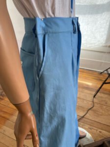 Mens Wide Leg Pleated Pants 36 Blue