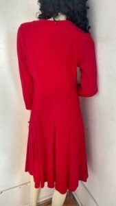 Raw Red Silk Dress Hermans  S -Med