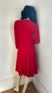 Raw Red Silk Dress Hermans  S -Med