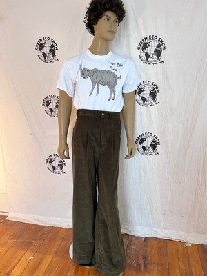 Mens Wide Leg Bell Corduroy Pants 32"