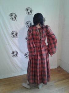 Plaid Old World Dress lace up S -M