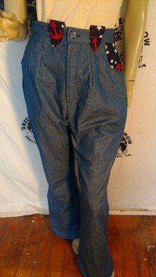 Womens Wesrtern Jeans w 30" Red White Blue USA