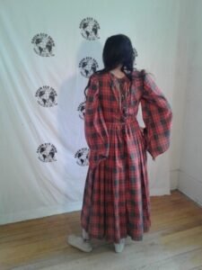 Plaid Old World Dress lace up S -M