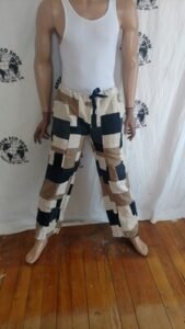 Hermans Hemp Mens Patchwork Hemp Pants m-L 