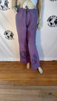 Hermans Hemp S purple Air brushed Drawstring pants 