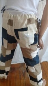Hermans Hemp Mens Patchwork Hemp Pants m-L 