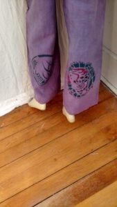 Hermans Hemp S purple Air brushed Drawstring pants 