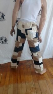 Hermans Hemp Mens Patchwork Hemp Pants m-L 
