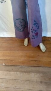 Hermans Hemp S purple Air brushed Drawstring pants 