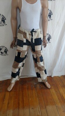 Hermans Hemp Mens Patchwork Hemp Pants m-L 