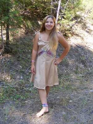 Natural Dyed Organic Cotton Sun Dress M 