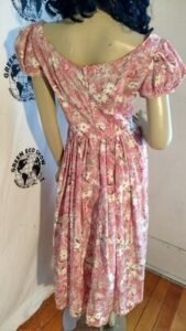 Pink Striped Flowered Western dress S USA