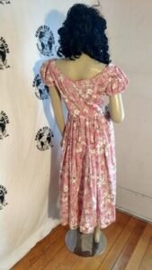 Pink Striped Flowered Western dress S USA