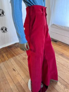 Mens Red Corduroy Wide Leg Pants 31-32 USA