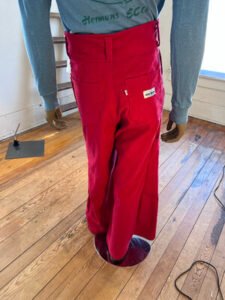 Mens Red Corduroy Wide Leg Pants 31-32 USA