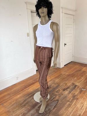 Striped Slouche Pants 32 Adjustable hem 
