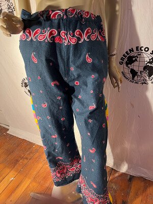 Womens Insert Bells Pants L 30" Paisley