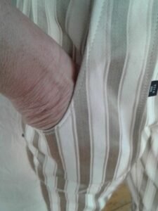 Womens Gold White Striped Pants M 28" USA Steampunk