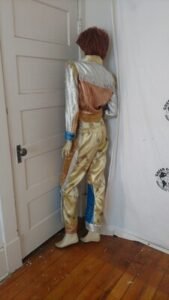 Womens Gold Silver Fringed Suit S 26" W 