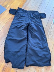 Mens Black Wool Bell Pants Patchwork Lined 36