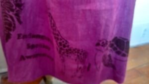 Hermans Hemp Tye Back Dress Endangered Species Turtle Purple M