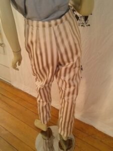 Womens Gold White Striped Pants M 28" USA Steampunk
