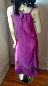 Hermans Hemp Tye Back Dress Endangered Species Turtle Purple M