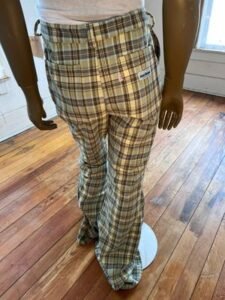 Plaid Slouche Pants 34-36 Adjustible Hem 
